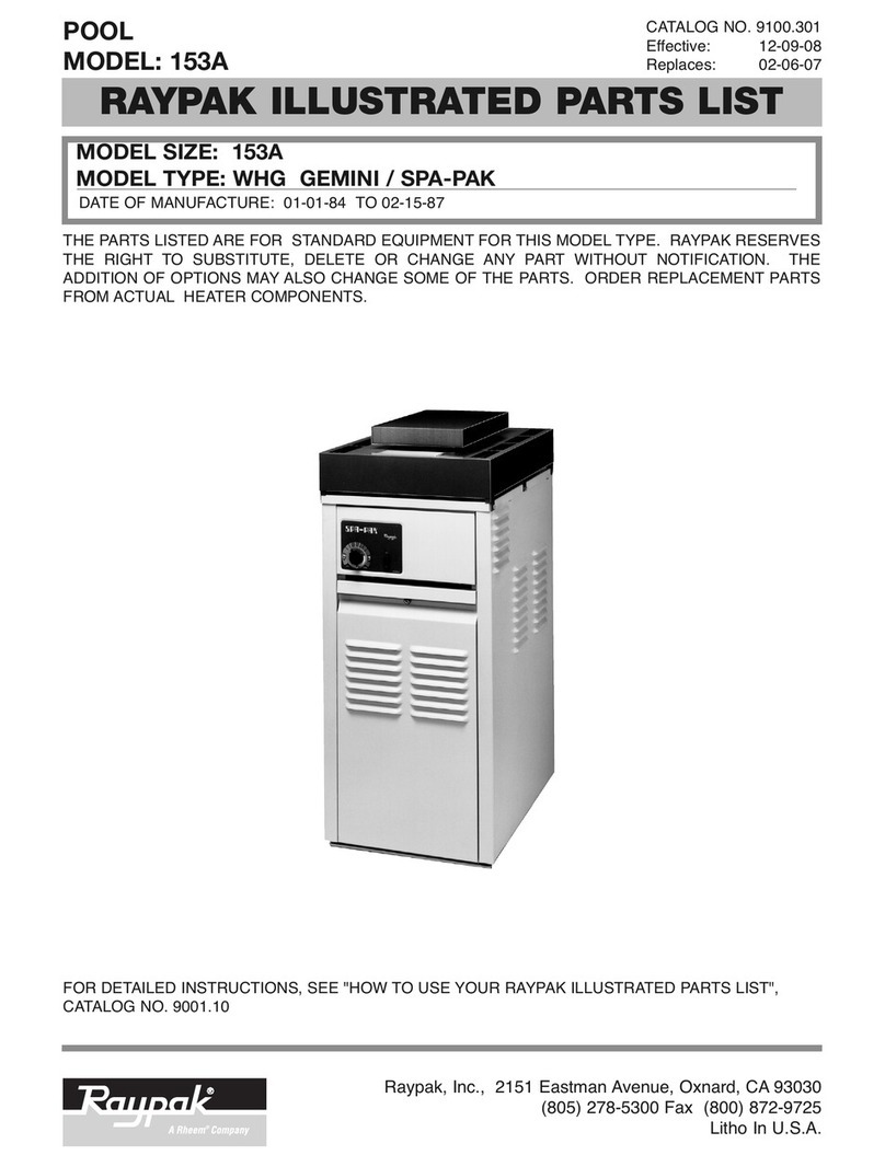 Raypak 153A GEMINI Illustrate parts list