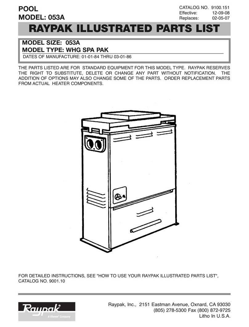 Raypak 053A Illustrate parts list