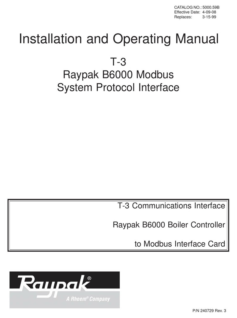 Raypak B6000 Installation and operating manual