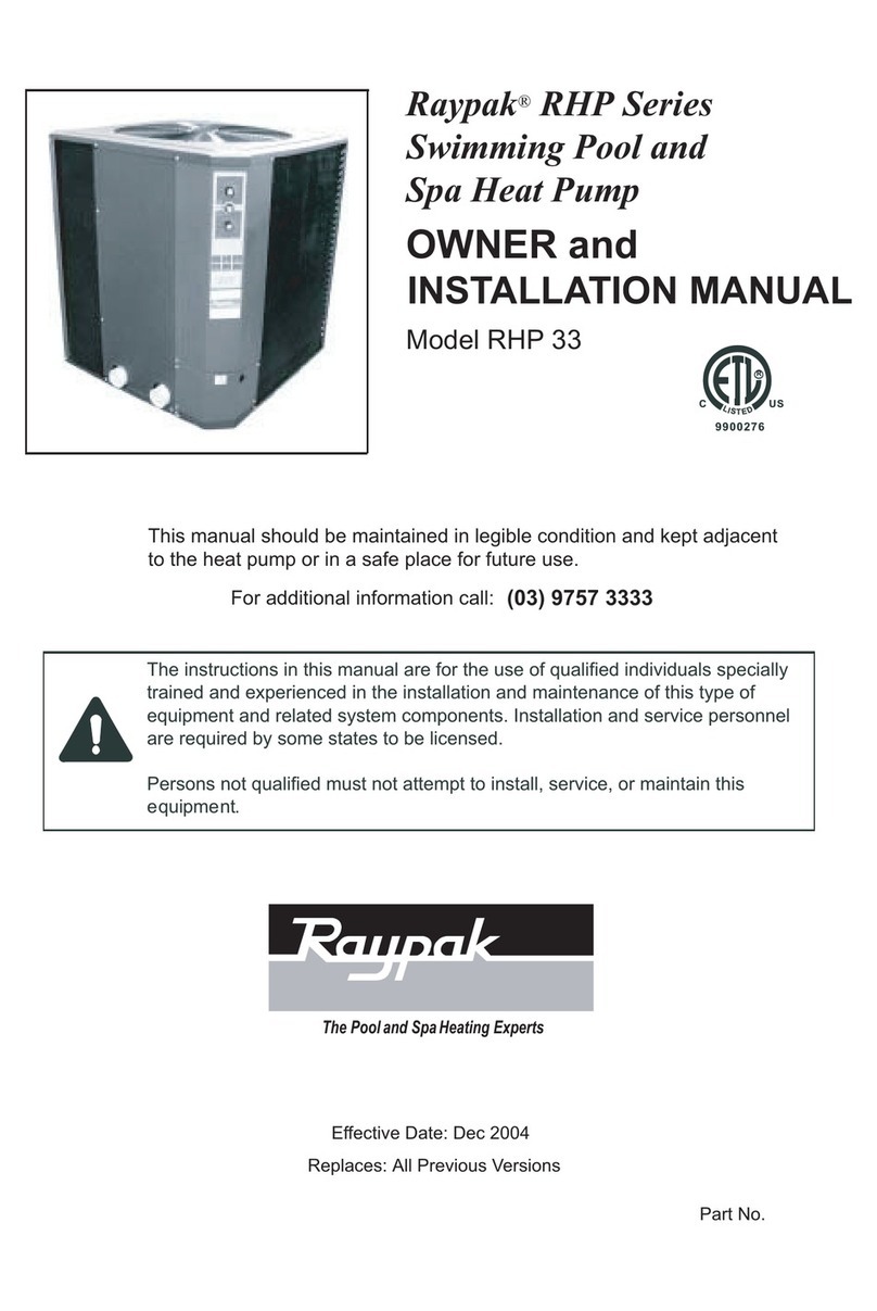 Raypak RHP 33 Service manual