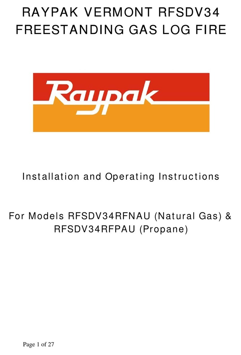 Raypak VERMONT RFSDV34RFNAU Installation and operating instructions
