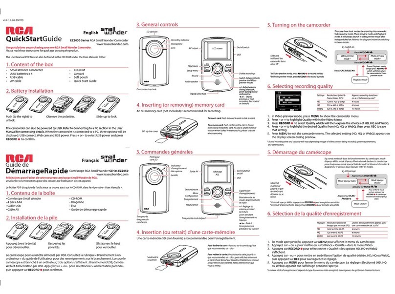 RCA Small Wonder EZ2050 series quick start guide