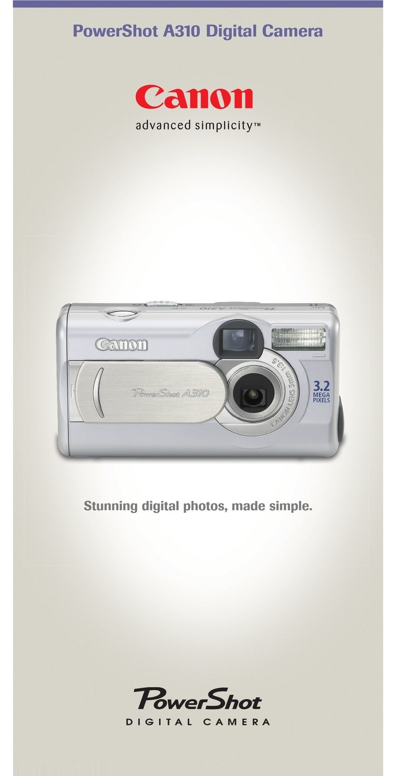 Canon PowerShot A310 User manual Canon PowerShot A310 User manual