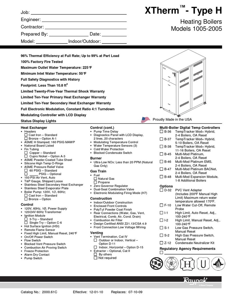 Raypak 1005-2005 User manual