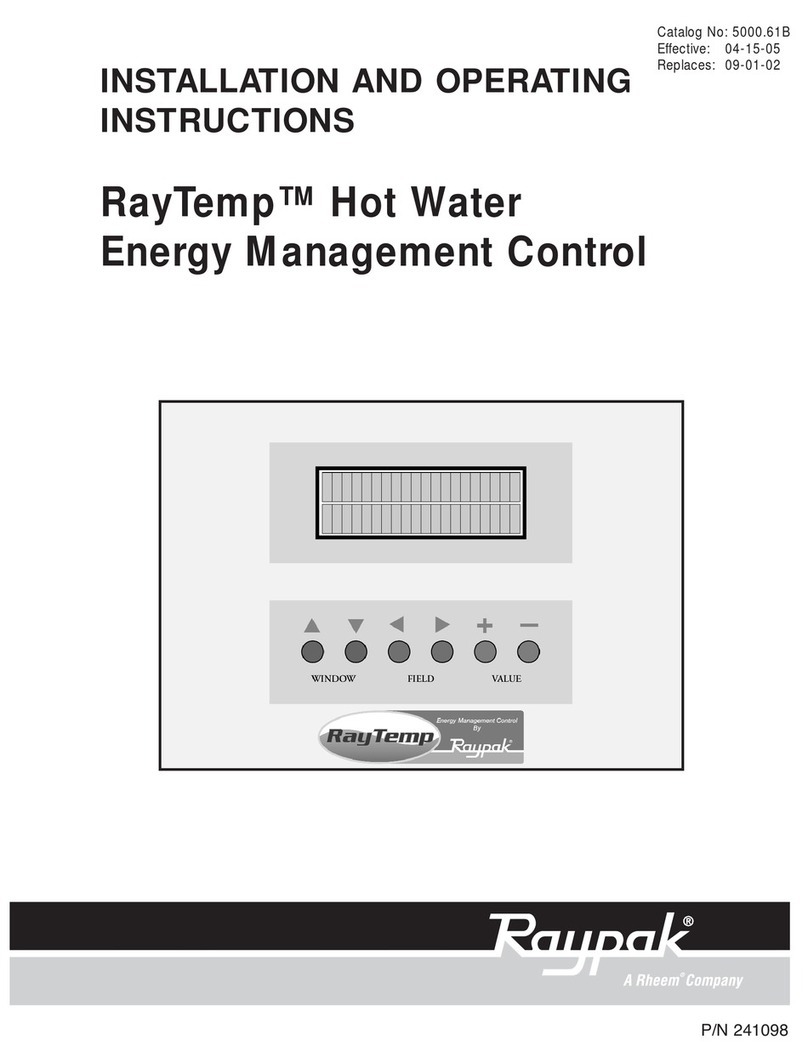 Raypak RayTemp Hot Water Energy Management Control User manual