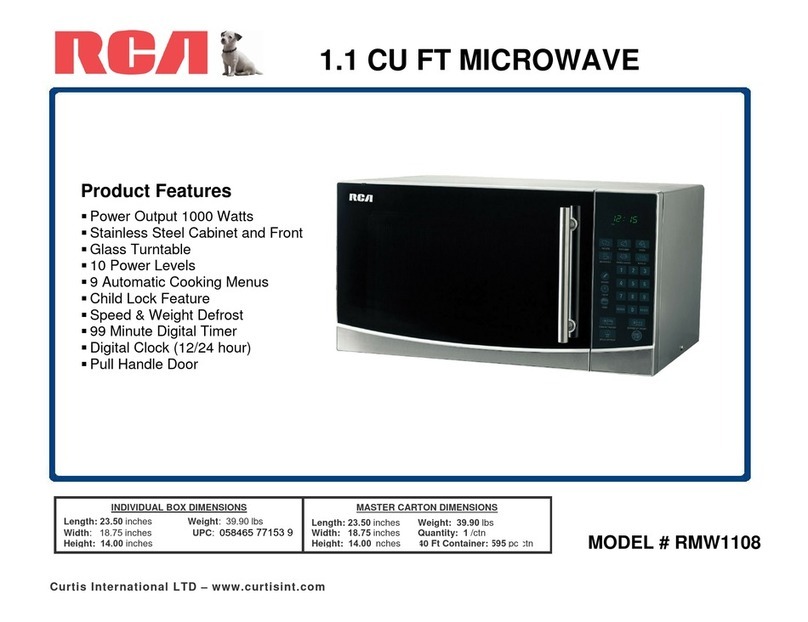 RCA RMW1108 Product features