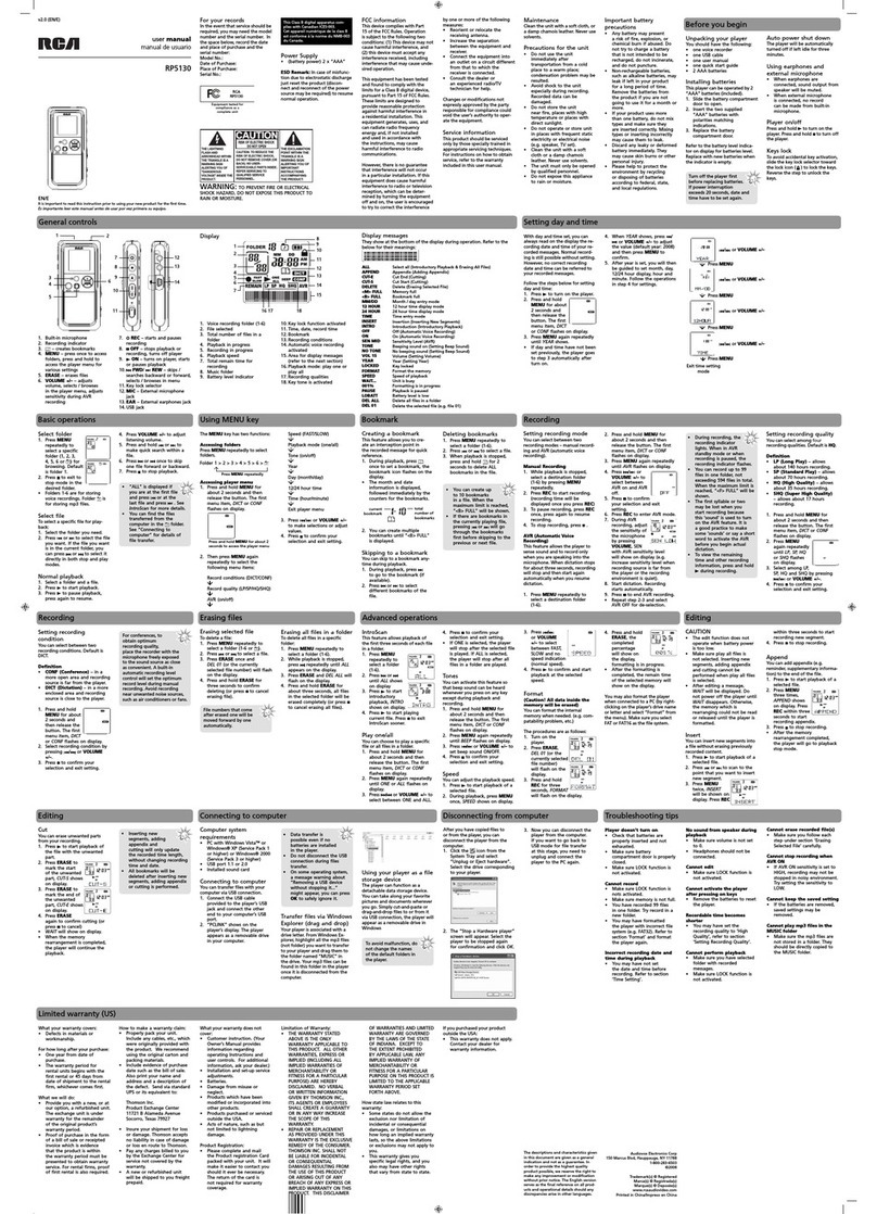 RCA RP5130 User manual