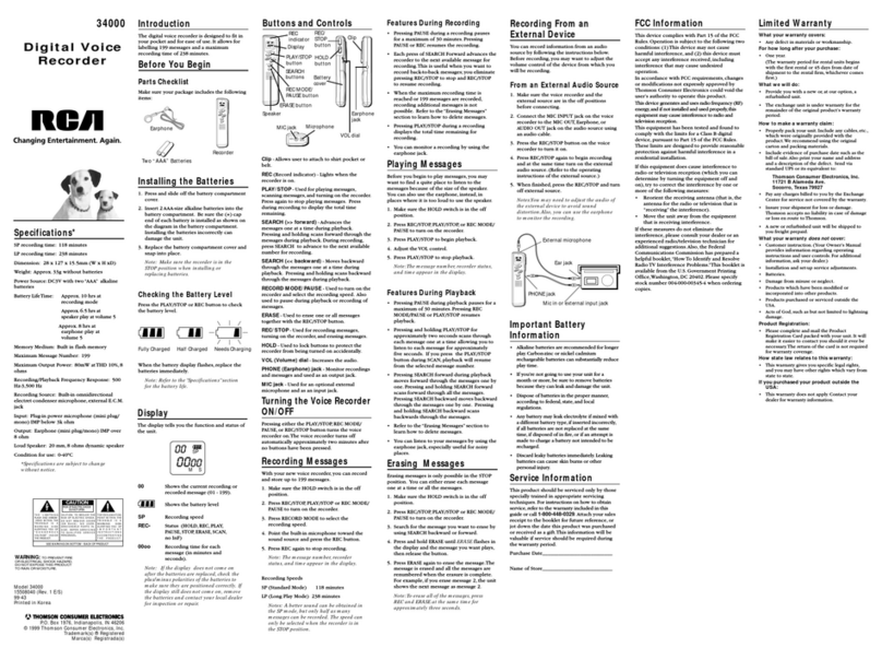 RCA 34000 User manual