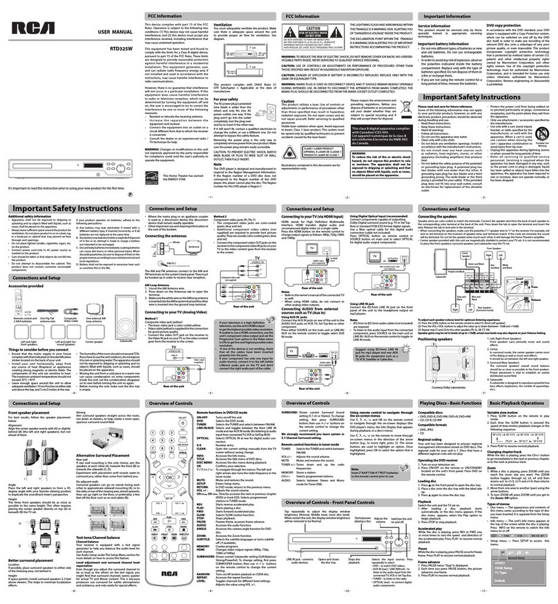 RCA RTD325W User manual