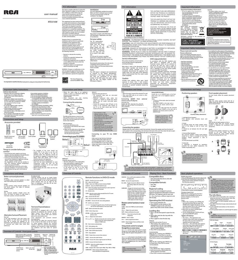 RCA RTD316W user manual