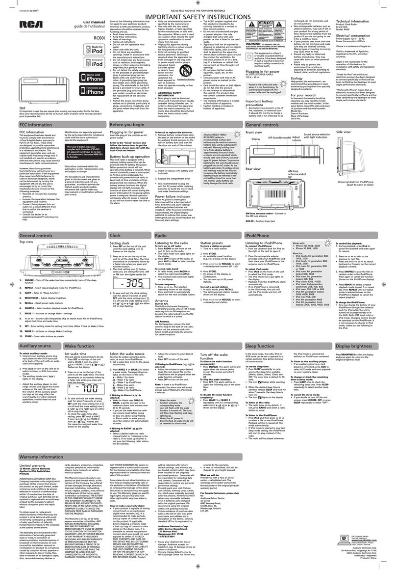 RCA RC60i User manual