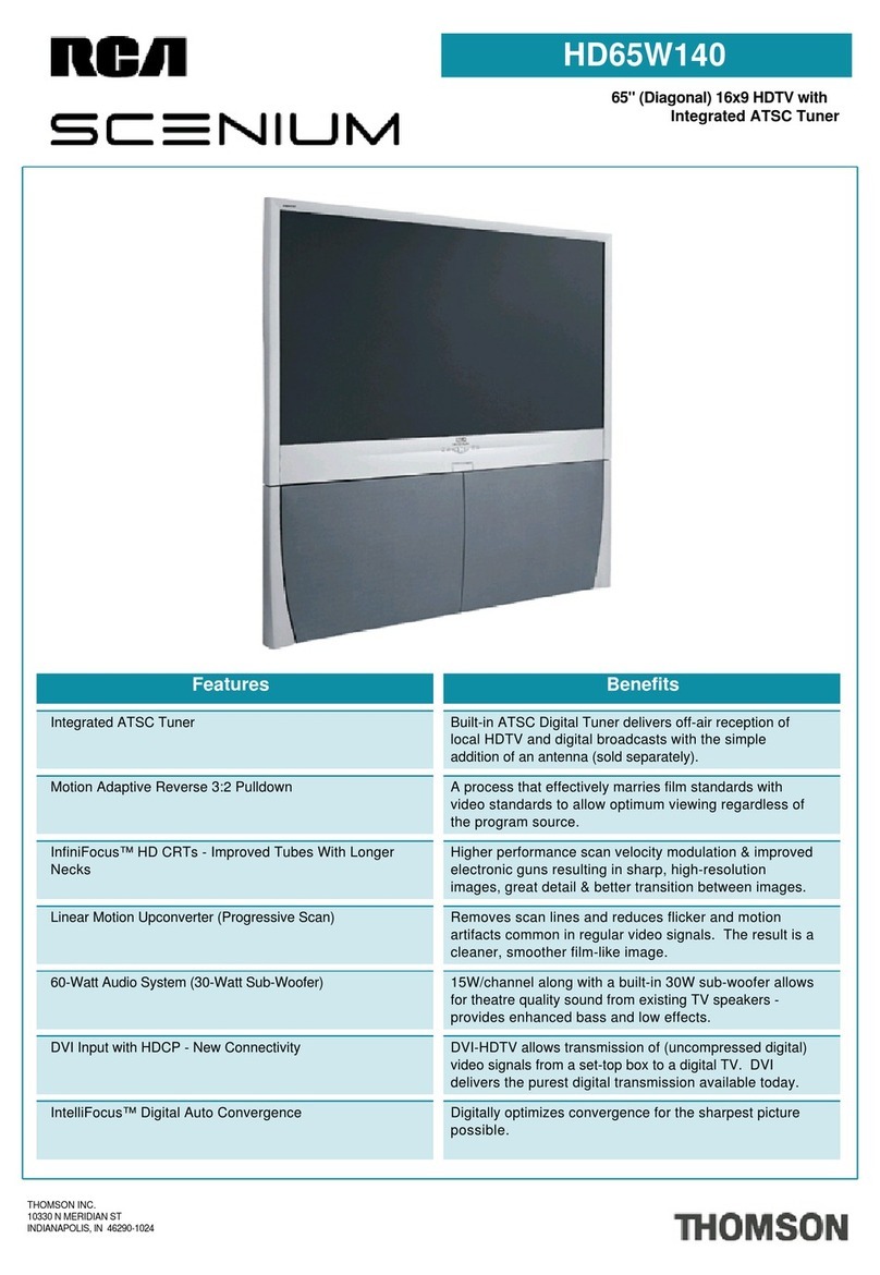 RCA Scenium HD65W140 User manual