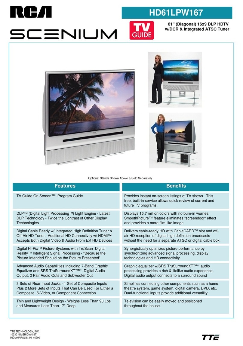 RCA Scenium HD61LPW167 User manual