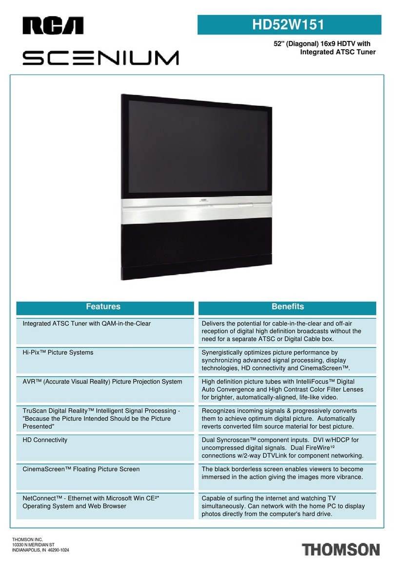RCA Scenium HD52W151 User manual