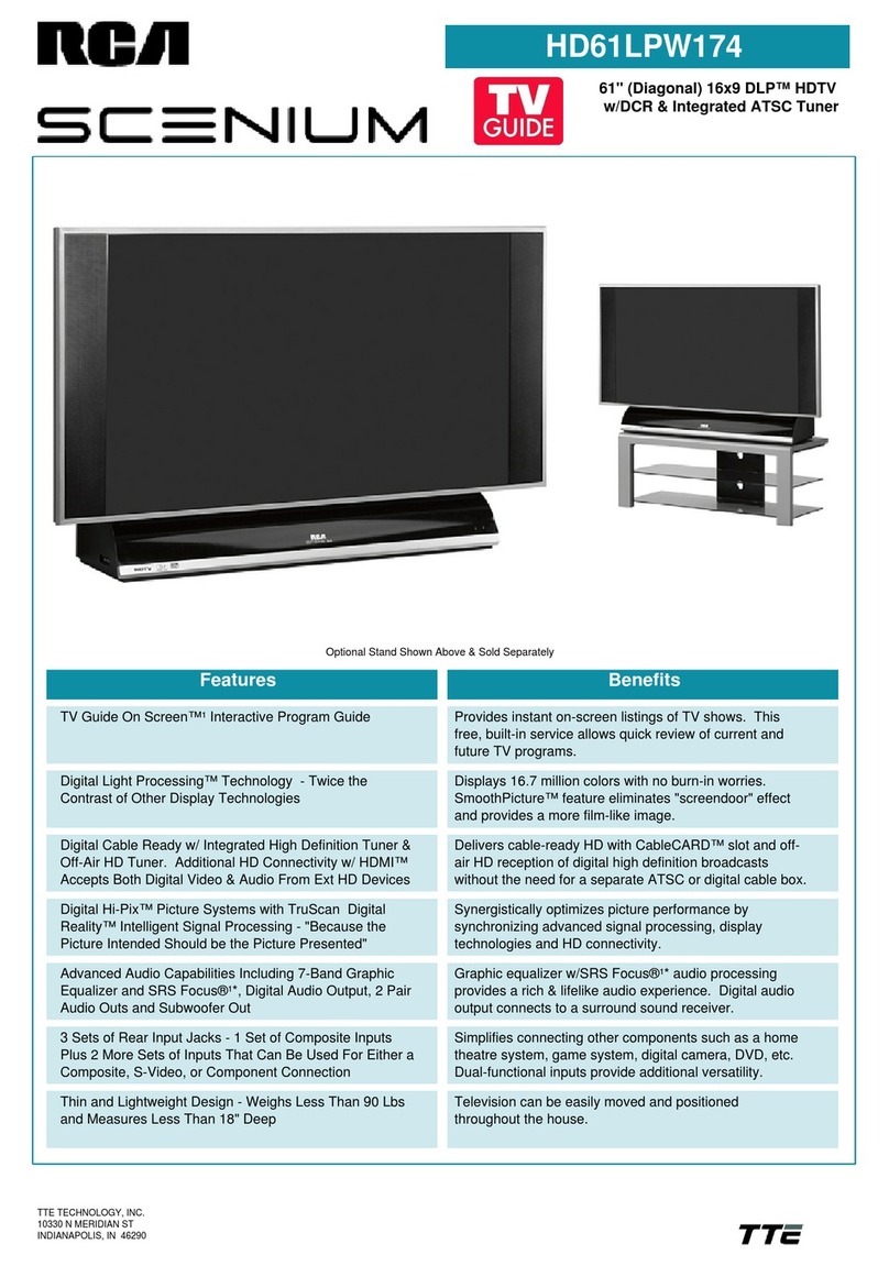 RCA SCENIUM HD61LPW174 User manual