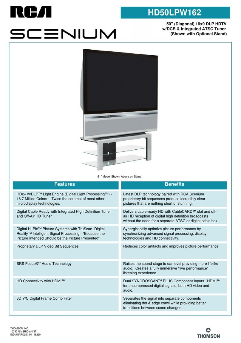 RCA Scenium HD50LPW162 User manual