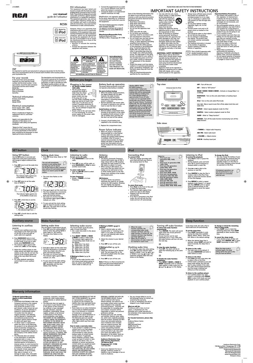RCA RC59i User manual