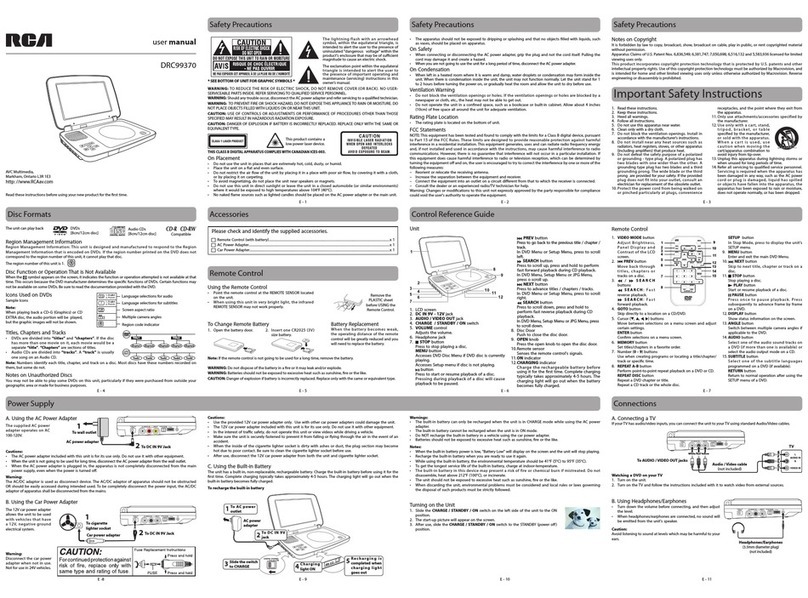 RCA DRC99370 User manual