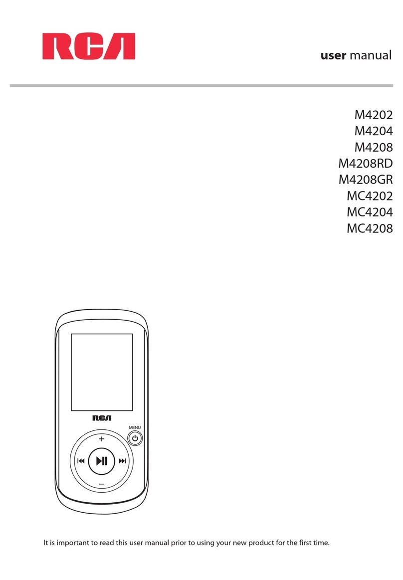RCA M4208RD - Opal 8GB MP3 Video Player user manual