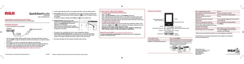 RCA SL5008 - LYRA Slider 8 GB Digital Player User manual