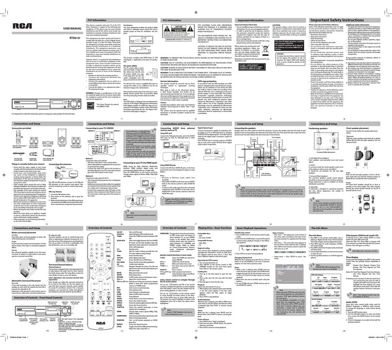 RCA RTD615i User manual