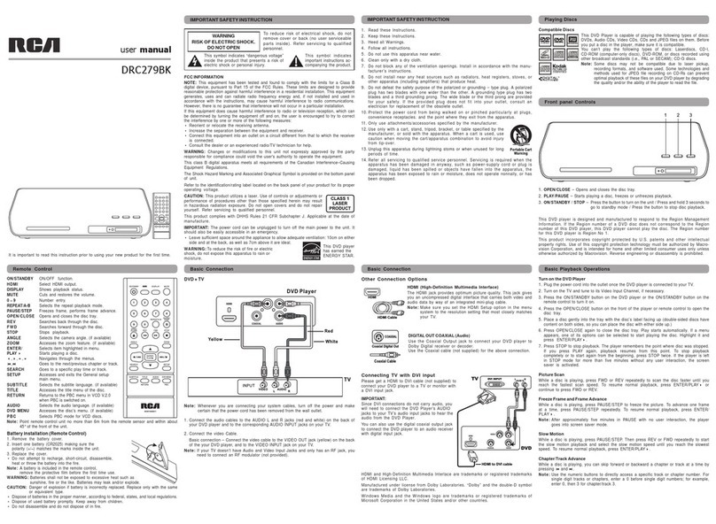RCA DRC279BK User manual RCA DRC279BK User manual