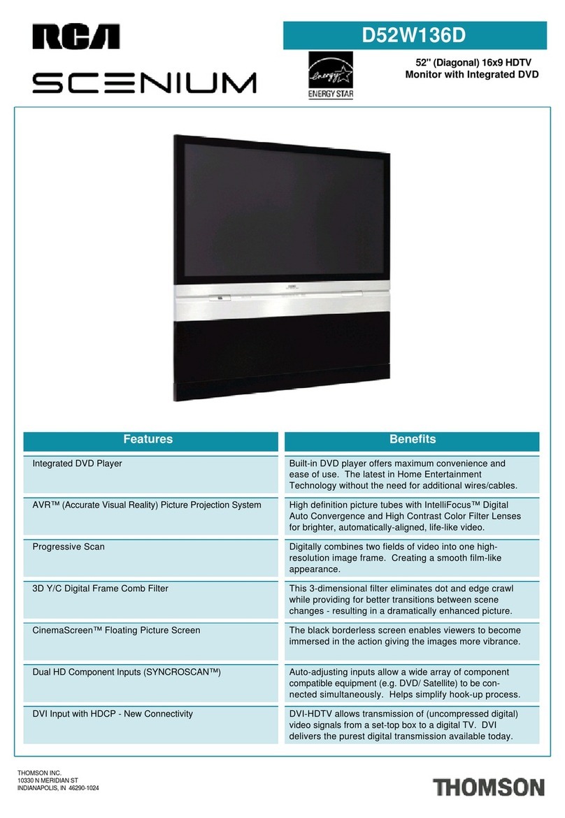 RCA D52W136D - 52" HDTV Monitor User manual