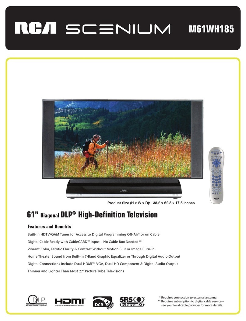 RCA Scenium M61WH185 Specifications
