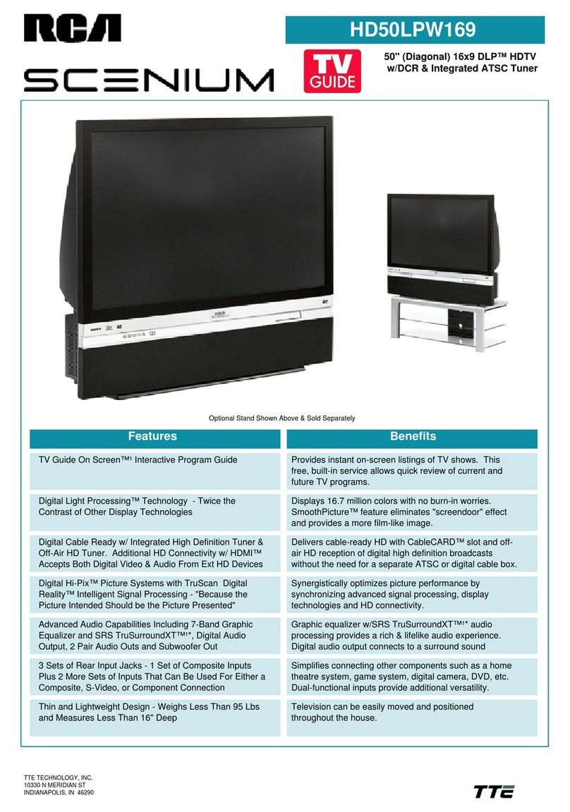 RCA Scenium HD50LPW169 User manual
