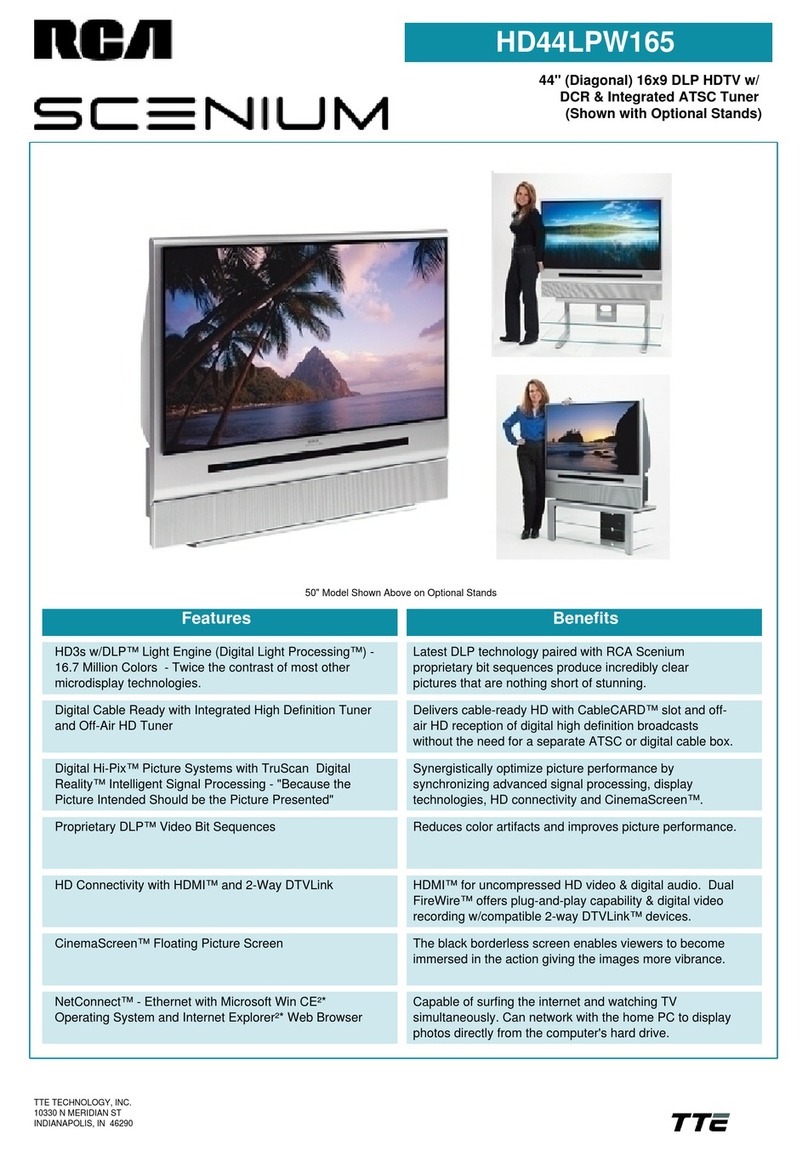 RCA Scenium HD44LPW165 User manual