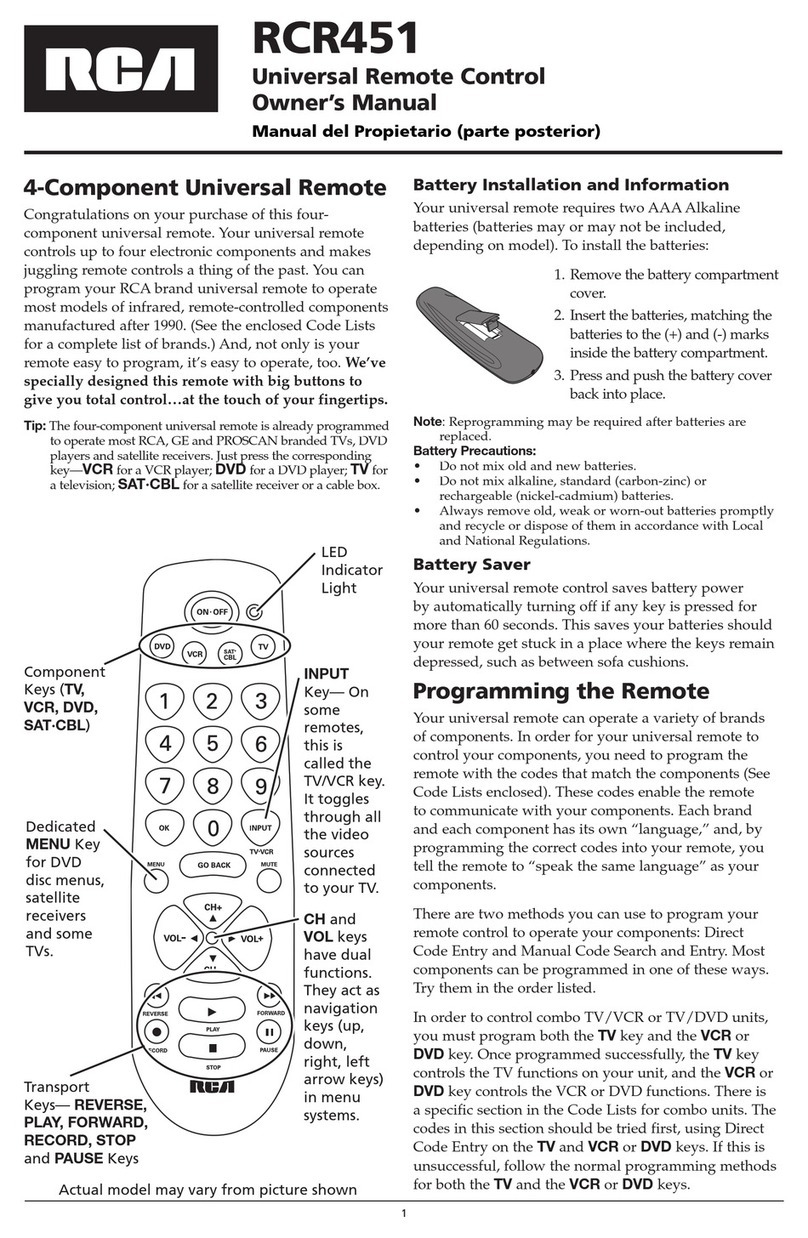 RCA RCR451 User manual