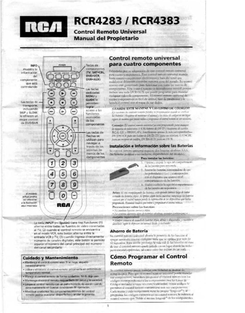 RCA RCR4283 User guide