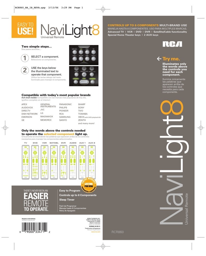 RCA NAVILIGHT8 RCR860 User manual