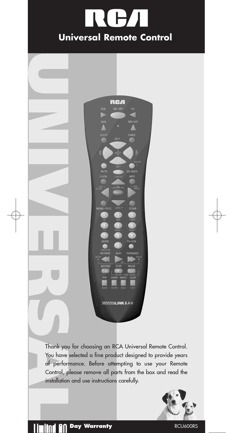 RCA SystemLink 6 AV RCU600RS User manual RCA SystemLink 6 AV RCU600RS User manual