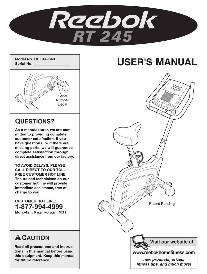 Reebok EXERCISE CYCLE RBEX49840 User manual