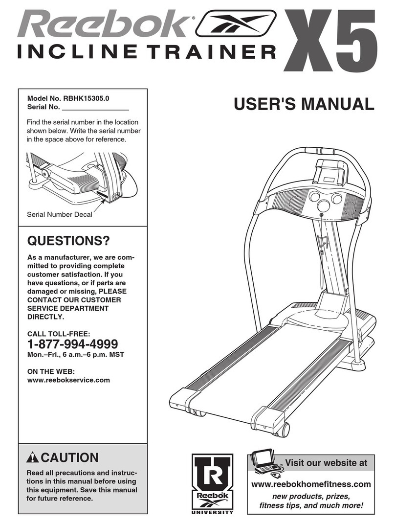 Reebok INCLINE TRAINER RBHK15305.0 user manual