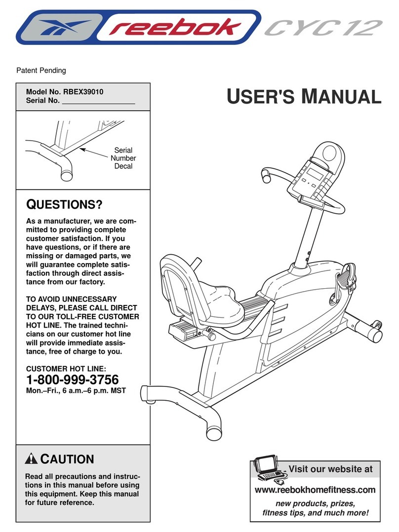Reebok CYC12 RBEX39010 User manual