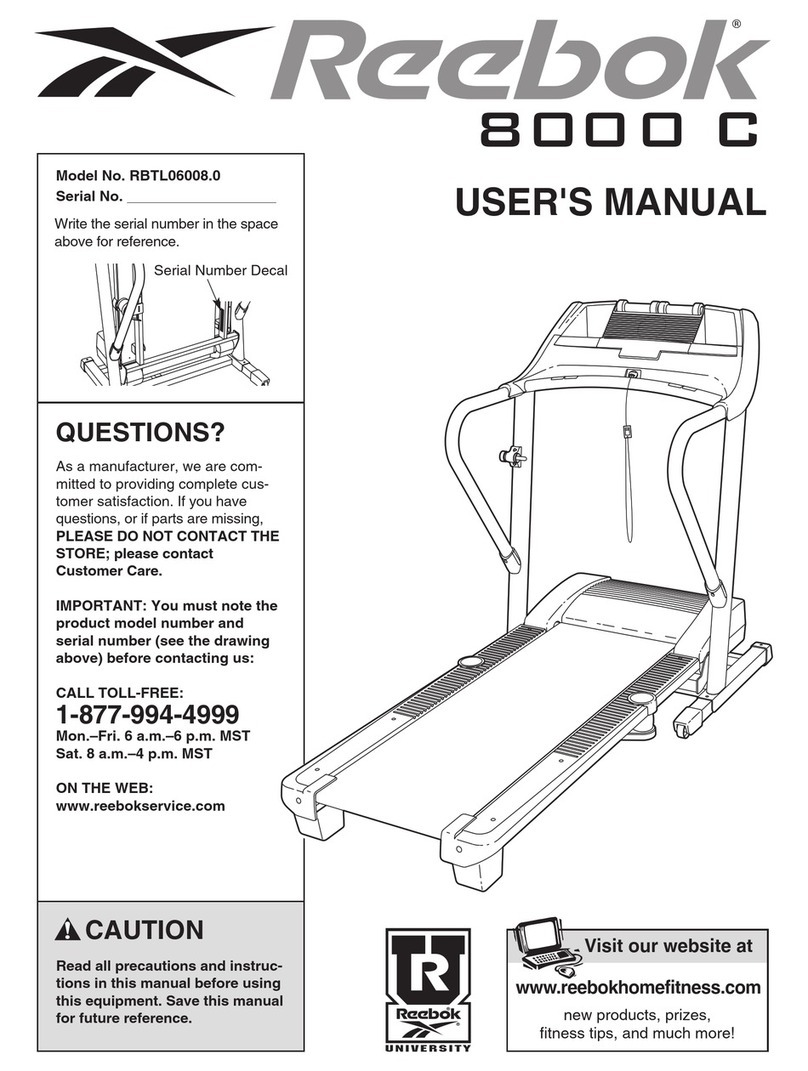 Reebok 8000 C treadmill RBTL06008.0 User manual