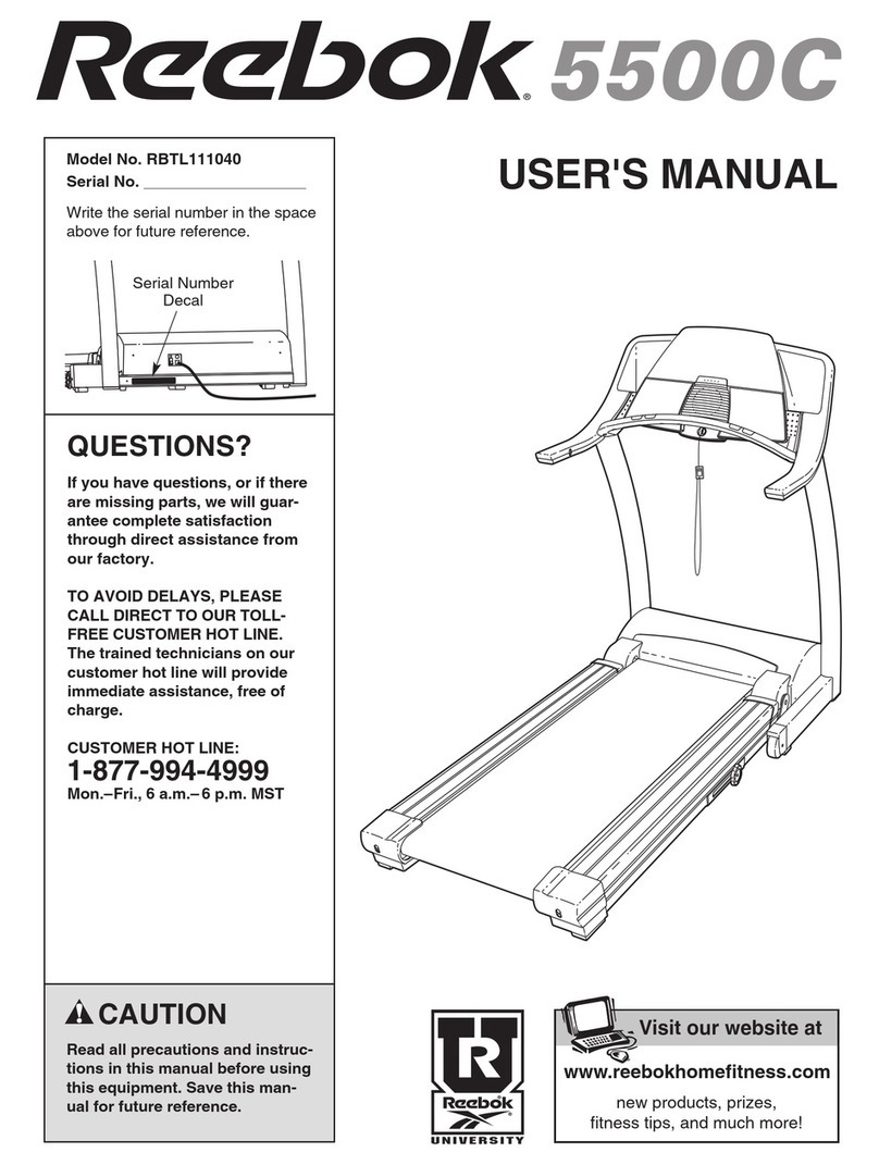 Reebok 5500C treadmill RBTL111040 User manual