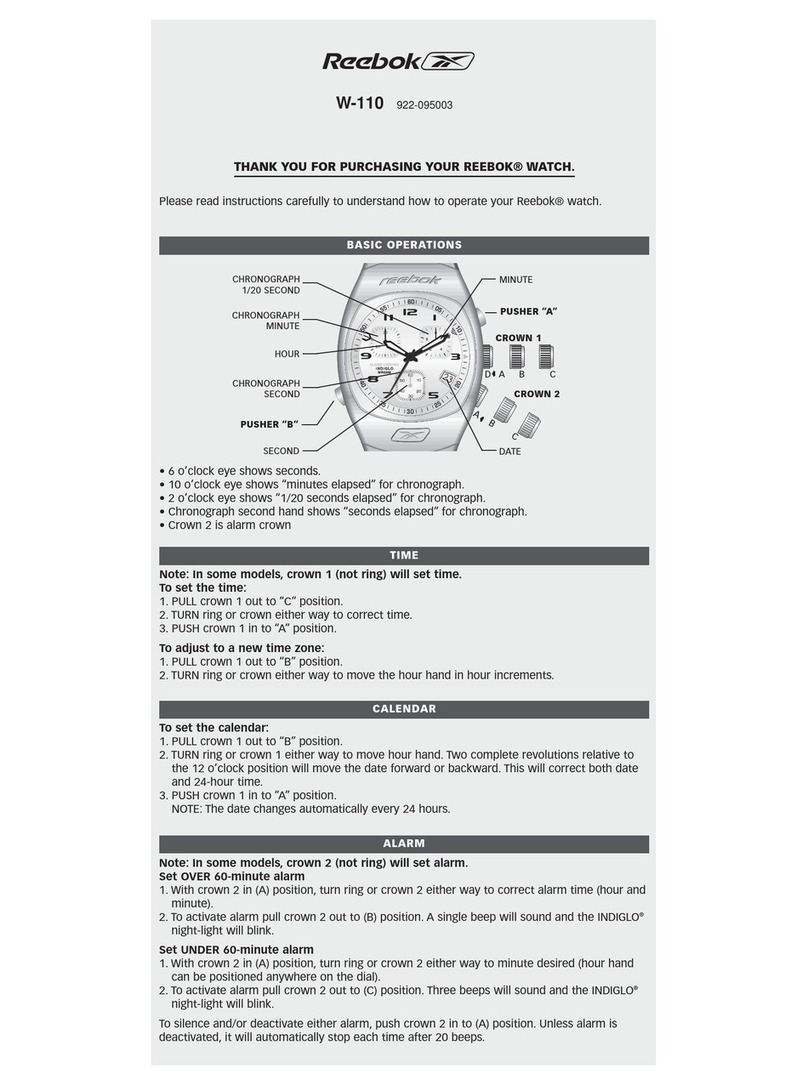 Reebok W-110 instructions