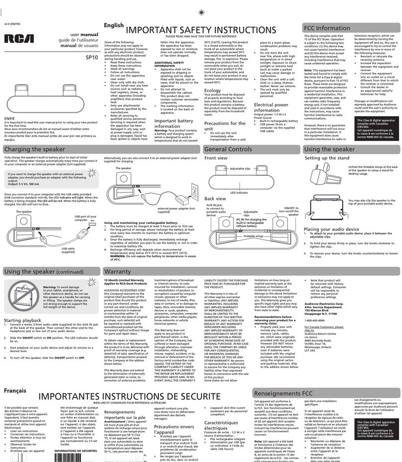 RCA SP10 user manual
