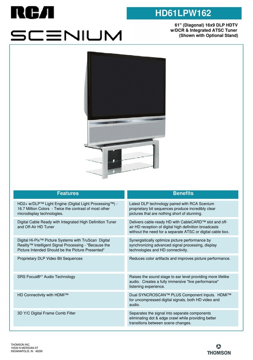 RCA Scenium HD61LPW162 User manual