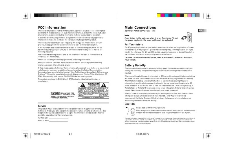 RCA RP3755 User manual