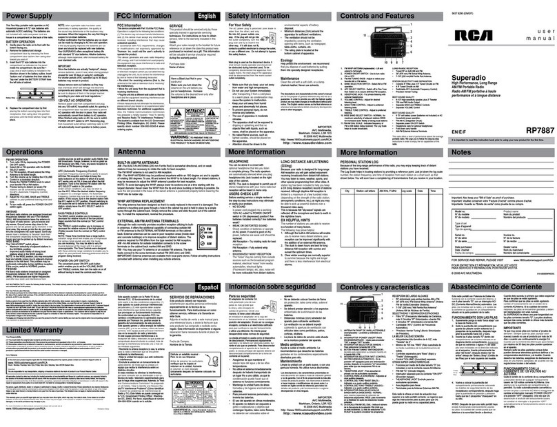 RCA RP7887 User manual