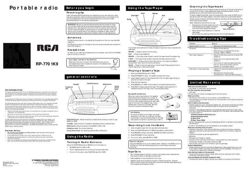RCA RP-7701K9 user guide