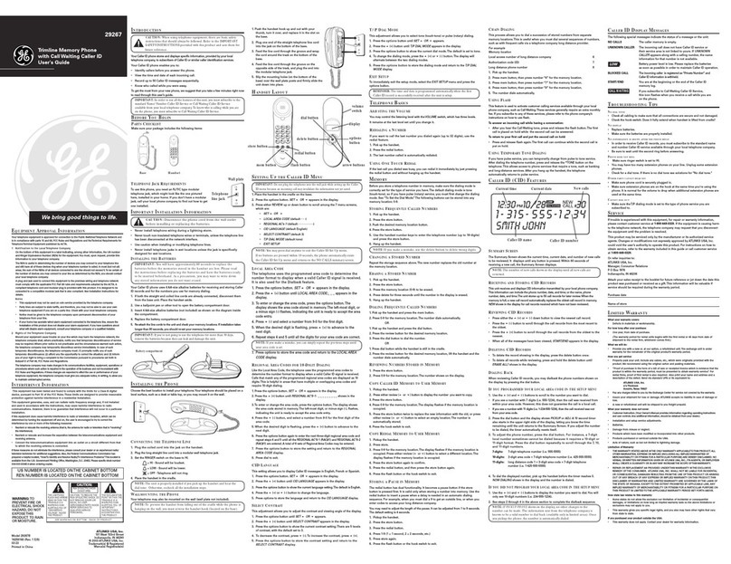 GE 29267 User manual