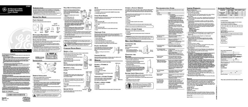 GE 27600 User manual