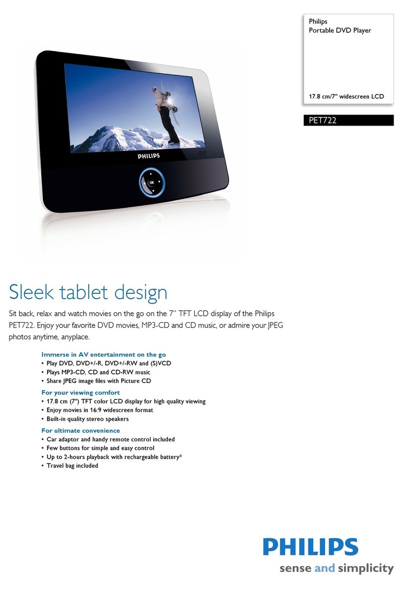 Philips PET722 Specifications