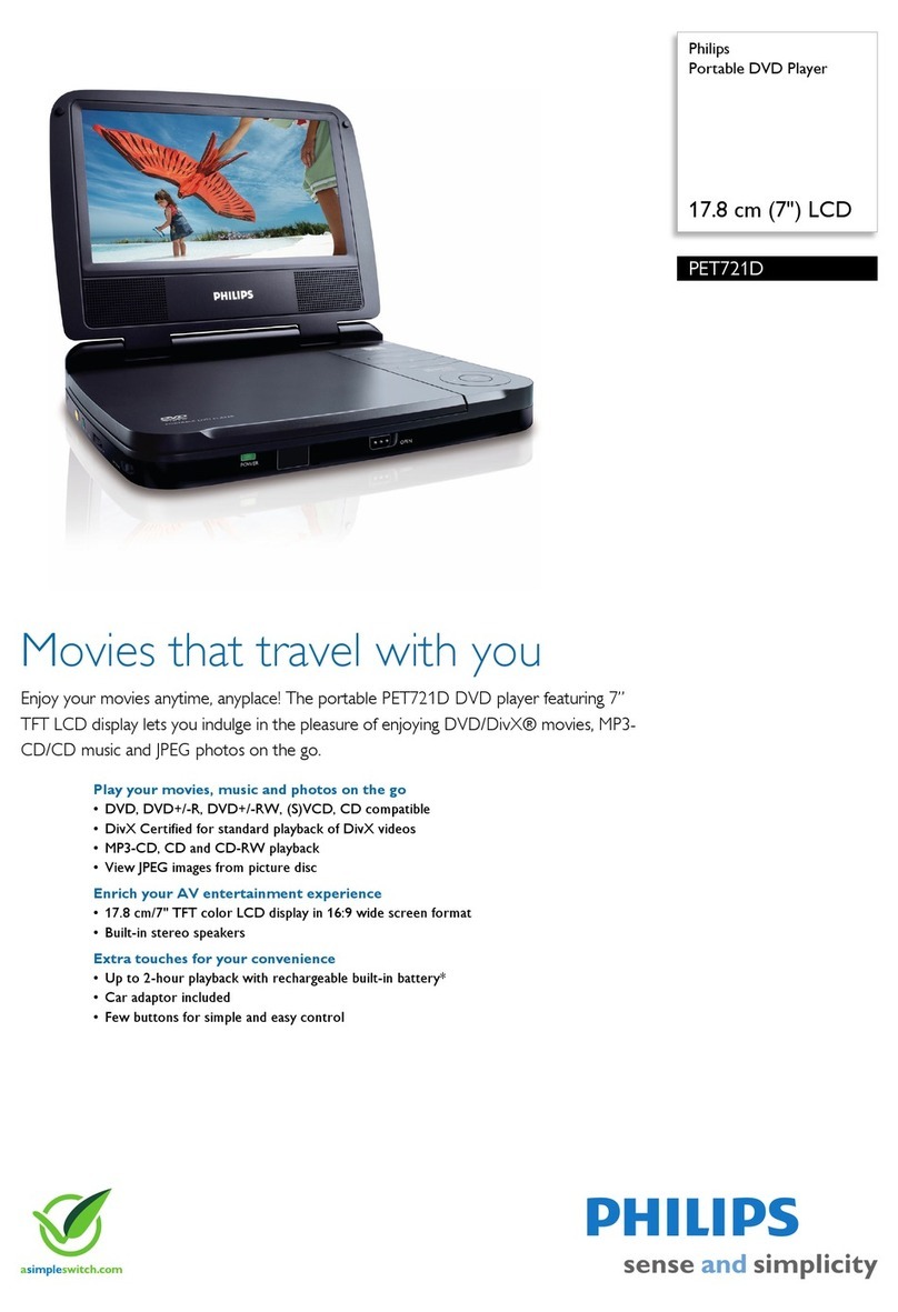 Philips PET721D/98 Specifications