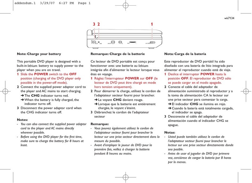 Philips PET716/05 Battery guide